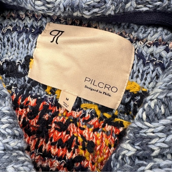 Anthropologie Pilcro Embroidered Earth Cardigan Sweater Medium - Picture 5 of 8